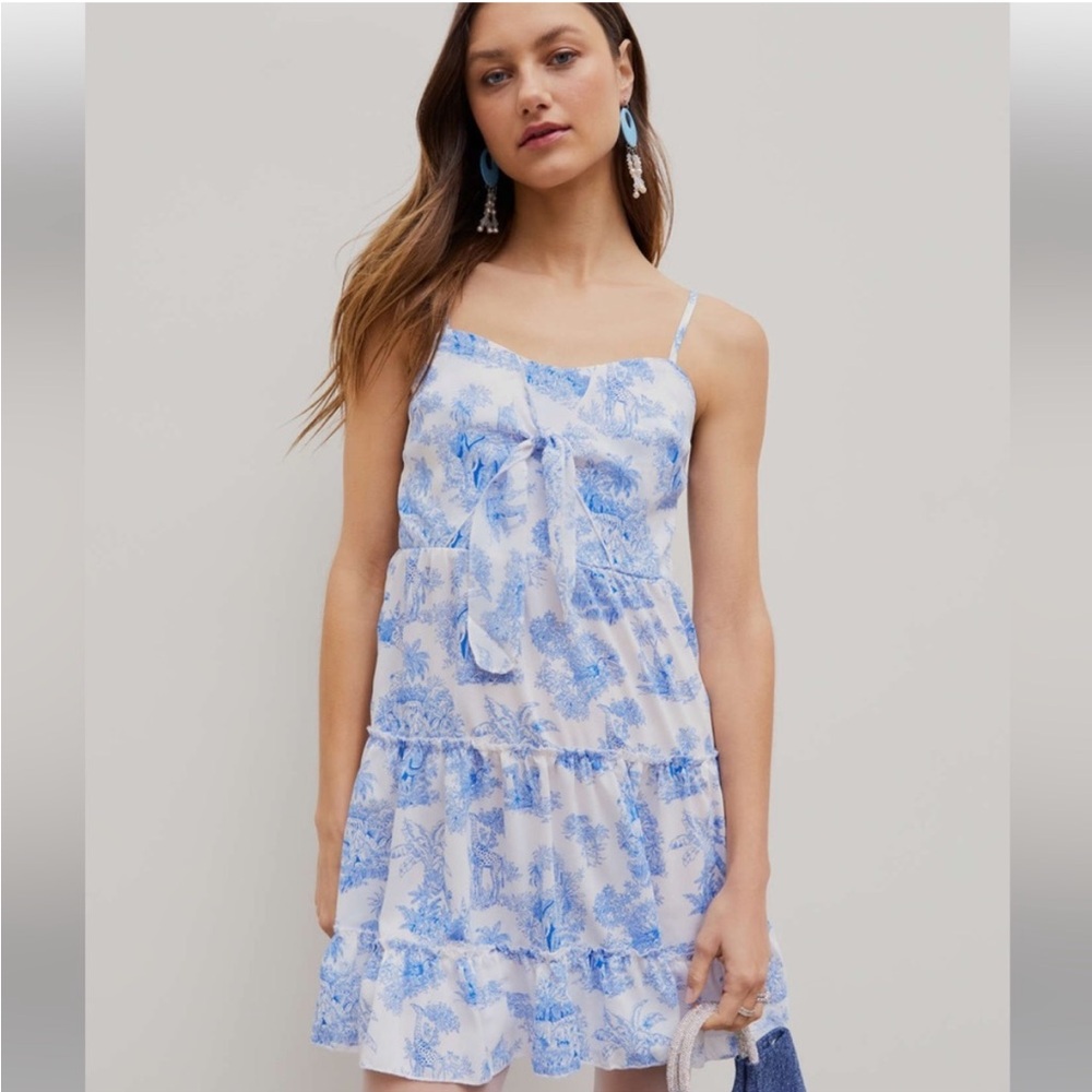 Cider blue white dress cute XS Amalfi Coastal